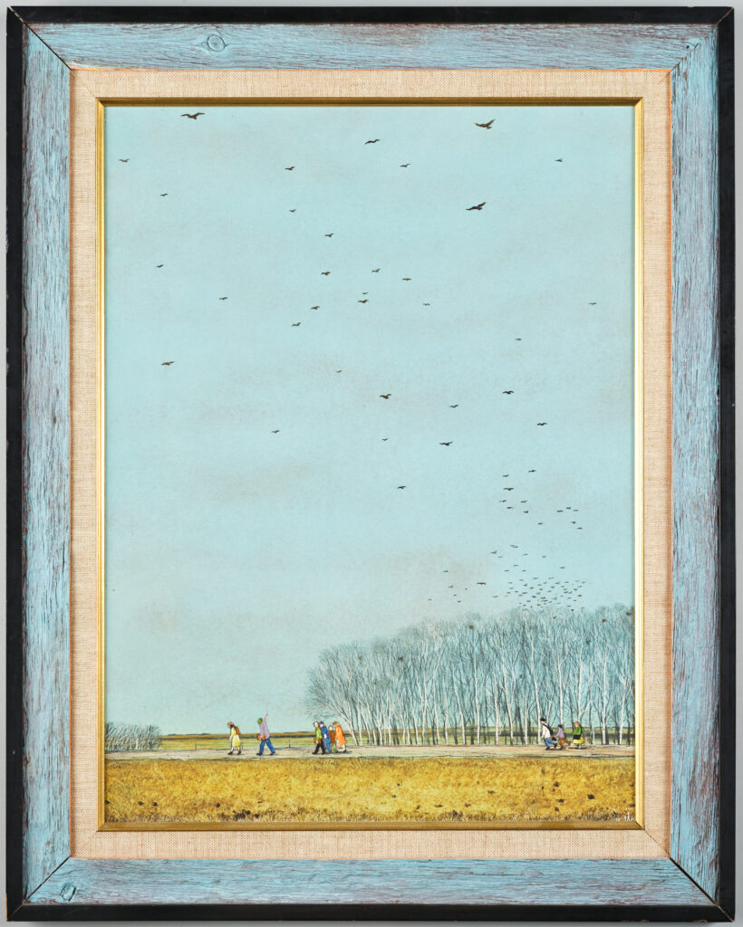 A mixed media artwork by William Kurelek, R.C.A. (1927 - 1977). Pridham's sold the work on behalf of a consignor. It achieved $55,800 at a Fine Art auction.   