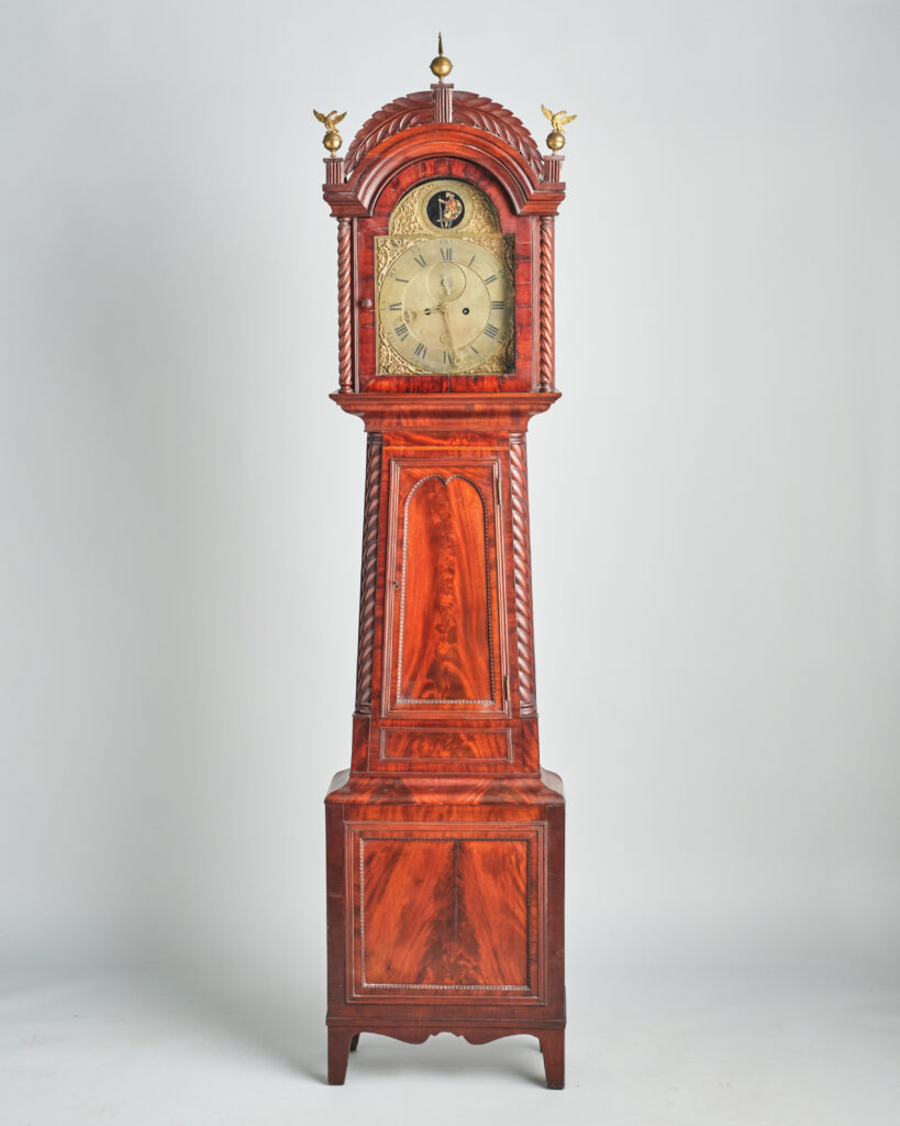 An exceptional consignment with Pridham's: a Canadian Mahogany Longcase Clock by Savage of Montreal. 